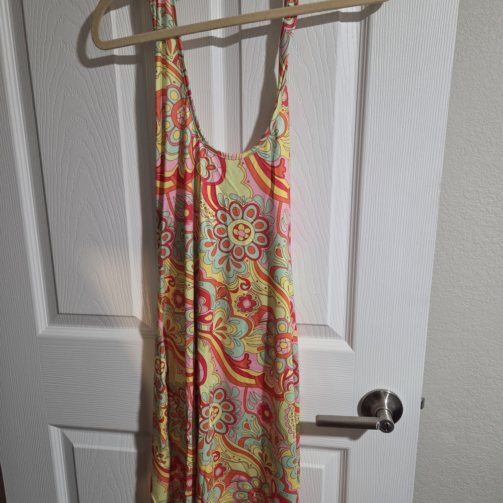 SHEIN Multicolor Floral Halter Top Blackless Dress Size XL